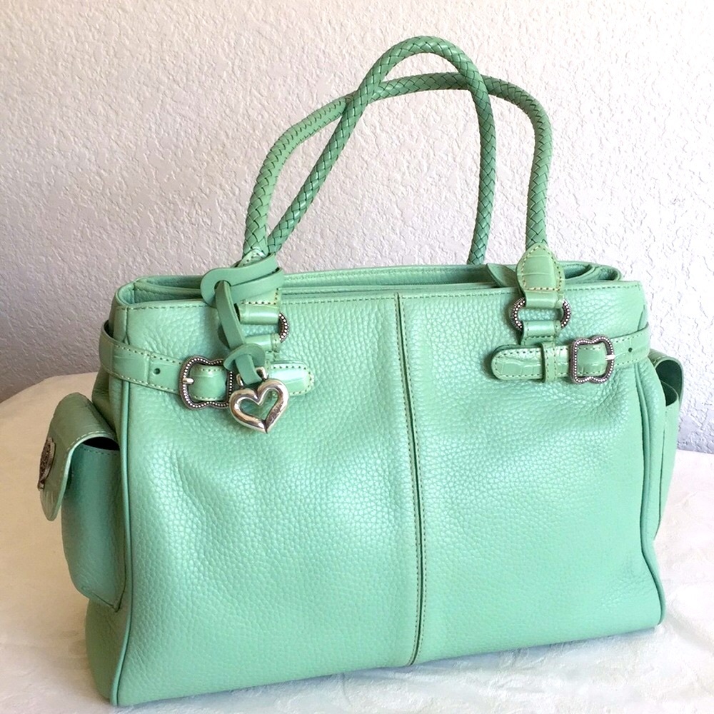 Brighton pebble leather side pocket braided tote